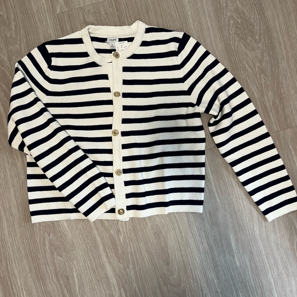 Striped Navy and White Sweater